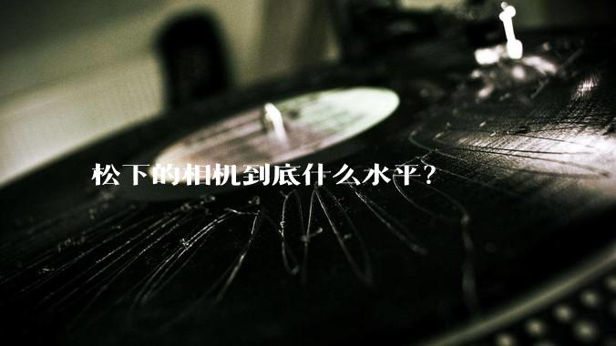 松下的相机到底什么水平？